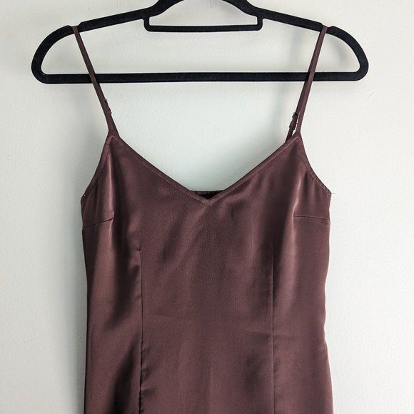 Abercrombie & Fitch Satin Slip Mini Dress in Brown - Picture 6 of 9